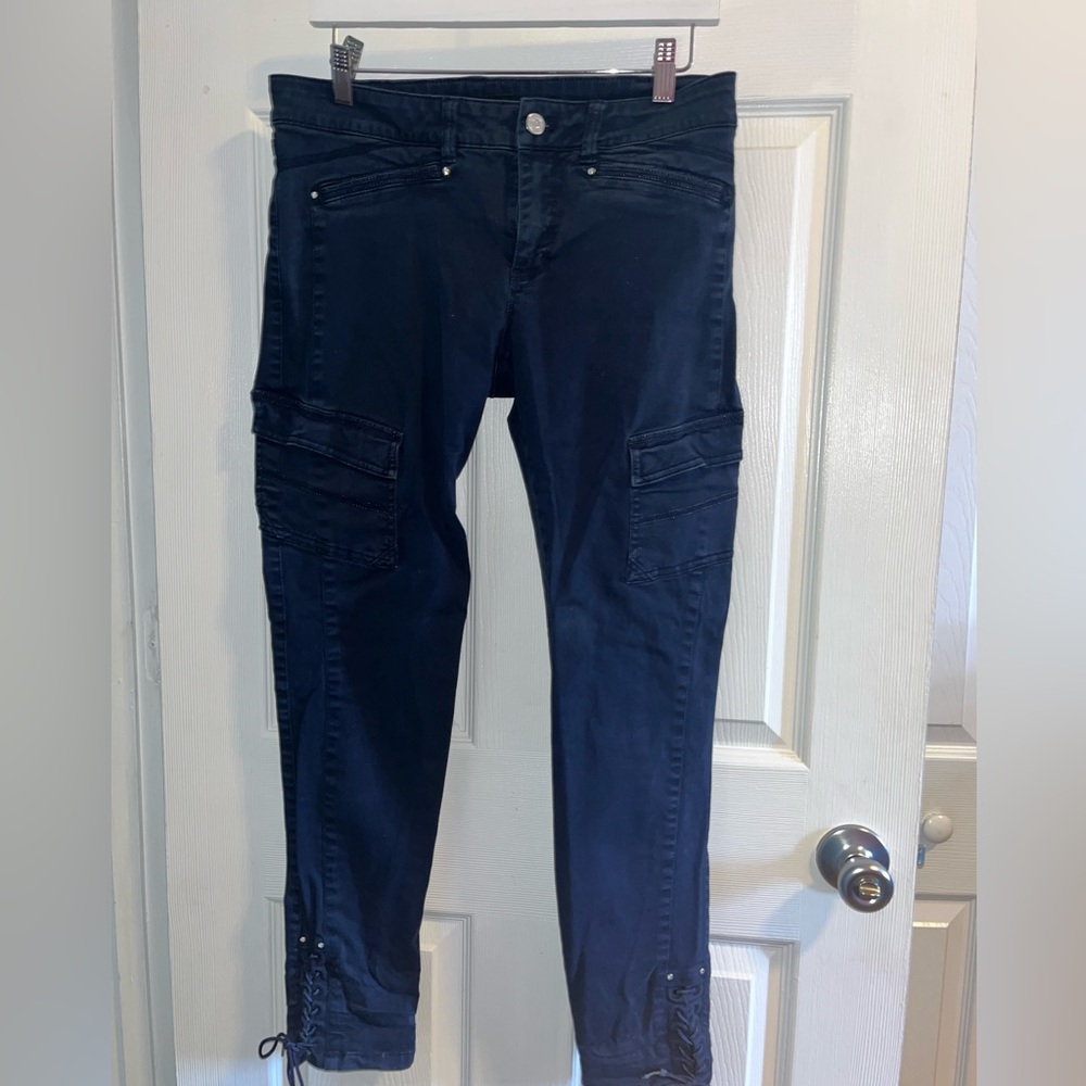 White House black Market Navy Skinny Leg Pants size 8R